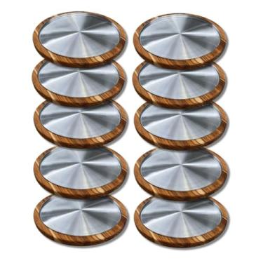 Imagem de Kit 10 Tábuas Suporte Madeira Pizza 30 cm Com Forma Alumínio