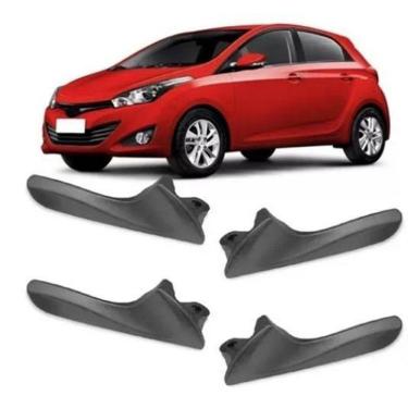 Imagem de Kit 4 Puxador Maçaneta Interna Grafite Hb20 2012 13 A 2020