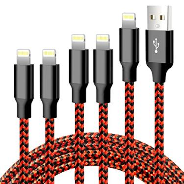 Imagem de Carregador para iPhone cugunu, pacote com 5, 3, 3, 6, 6, 3 m, certificado pela Apple, MFi, cabo Lightning USB trançado de nylon, cabo de carregamento rápido, compatível com iPhone 14/13/12/11/X/Max/8
