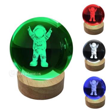 Imagem de Luminária De Mesa Luz RGB Colorida Bola De Cristal 6cm Efeito LED 3D B