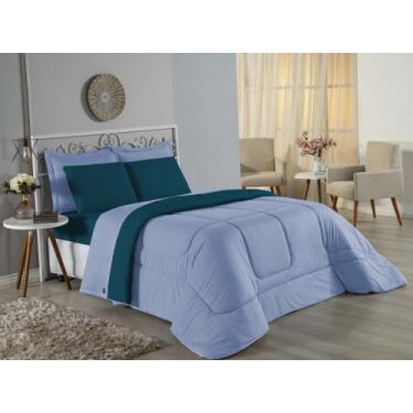 Imagem de Edredom Casal Queen Size Malha 100% Algodão - Davy Enxovais, AZUL BEBE