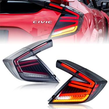 Imagem de ATDK GROUP Conjunto de luzes traseiras para Honda Civic Type R Hatchback FK7 FK8 2014-2022, lâmpadas traseiras Civic de 10ª geração com sinal de giro sequencial, luzes traseiras dinâmicas Plug & Play