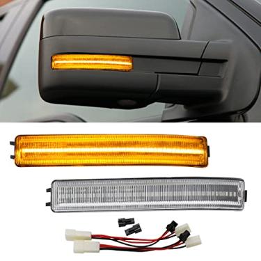 Imagem de Luzes de seta do espelho lateral Conjunto de LED para F150 Ra-ptor Mark LT 2009-2014, espelho lateral refletor lâmpadas pisca-pisca luzes de substituição 9L3Z17E749AA