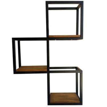 Imagem de Nicho / Estante de Parede - Madeira e Ferro - Estilo Industrial - Mode