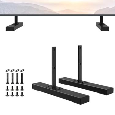 Imagem de Pernas de TV de mesa de metal para Samsung, apenas para Samsung QN75Q60RAFXZA 2019 Modelo TV Pernas BN96-49091A para Samsung TV Pés Sem Perfuração de Parede Fácil Instalação (apenas para o modelo