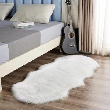 Imagem de Tapete de chão de cor sólida macia, tapete para sala de estar, cor sólida, grande, onda, decoração, tapete de área, branco, 70x220cm