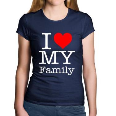 Imagem de Baby Look Algodão I Love My Family - Foca na Moda, Marinho, P