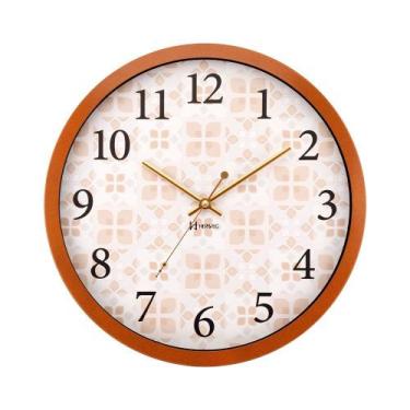 Imagem de Relógio Parede Alumínio Laranja Silencioso 6739 36 Cm - Herweg
