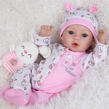 Imagem de Boneca Reborn Aori Lifelike Realistic Girl 45 cm com roupas
