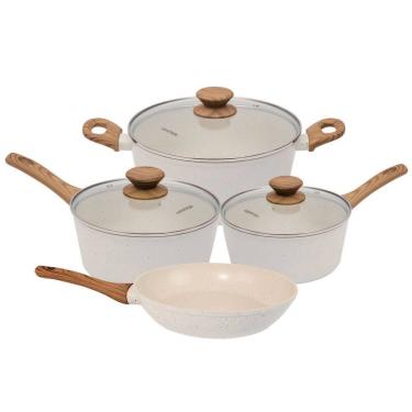 Imagem de Conjunto de Panelas Indução Revestimento Cerâmica Style Cook Mármol 4 Peças - Mimo Style