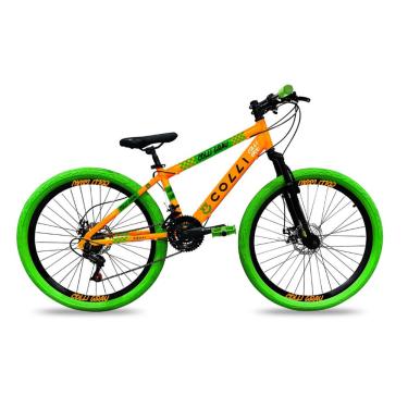 Imagem de Bicicleta Grau Aro 26 21 Marchas Colli - Laranja/Verde