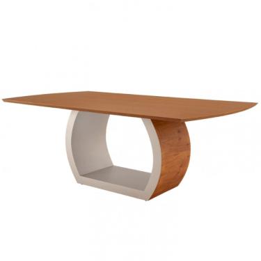 Imagem de Mesa para Sala de Jantar Ellis Retangular em MDF 180cm Off White Cinamomo Imbuia Estilo...