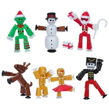 Imagem de Zing StikBot Christmas Crew Pack - Includes 7 StikBots and 1 Set of Accessories, New Christmas Themed Stop Motion Animation Toy Set