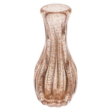 Imagem de Vaso De Plantas Flores Italy Vidro Murano Dourado Transparente 9,5x20cm Wolff