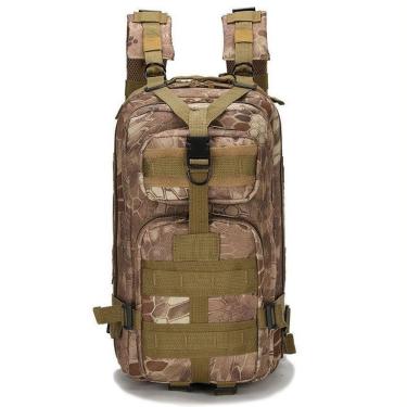 Imagem de Mochila Multiuso Escolar Tática Cargueira 30 Litros Camping Pesca Cáqui