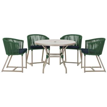 Imagem de Mesa Com 4 Cadeiras E Noronha Estofado 12 Trama Original Verde