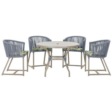 Imagem de Mesa Com 4 Cadeiras E Noronha Estofado 5 Trama Original Prata