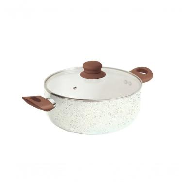 Imagem de Panela Caçarola Em Alumínio Com Revestimento Cerâmico 24cm Vanilla 4913 - Wellmix