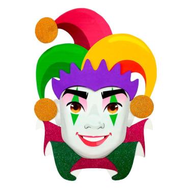 Imagem de Painel De Festa Carnaval Rosto Arlequim - 34x47cm