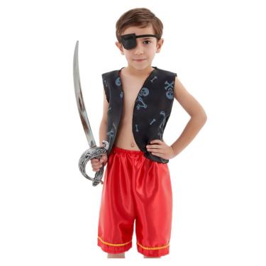 Imagem de Fantasia De Piratinha Infantil Com Tapa Olho Tamanho G