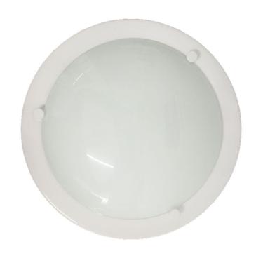 Imagem de Plafon Alumínio 26cm Branco Vidro Leitoso