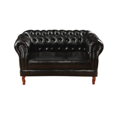 Imagem de Namoradeira Duque Capitonê 2 Lugares Corano Preto - Novo Encanto