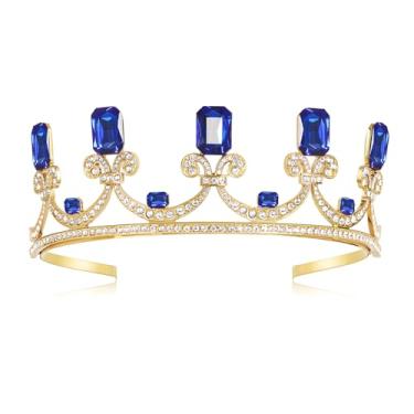 Imagem de JINSAWW Faixa de cabeça Audrey Crown, tiara de princesa dourada, coroa de aniversário descendente, presente de cosplay de Audrey, tiara de fantasia de Halloween para adultos