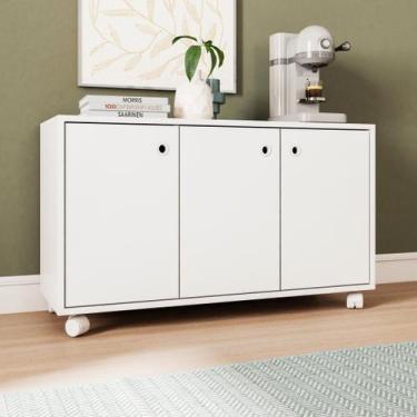 Imagem de Balcão para Escritório Baixo Pequeno 3 Portas com Rodízio Bho 25 - BRV