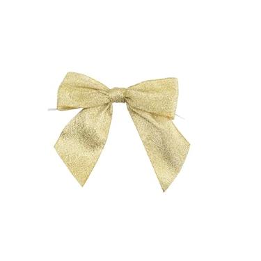 Imagem de Reliant Ribbon Laços brilhantes metálicos - Jumbo-11-1/10.2 cm span x 8-1/10.2 cm x 3-1/5.1 cm largura da fita e laços torcidos 12.7 cm, ouro