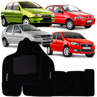 Imagem de Tapete Carpete Palio G1 G2 G3 G4 1996 à 2011 Logo Bordado Jogo 5 Peça Personalizado Automotivo