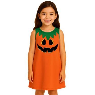 Imagem de Vestido Infantil Temático Fantasia Abóbora Halloween - Calupa, 04