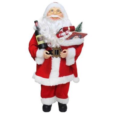 Imagem de Decoração Papai Noel Tradicional Gorro Presentes Natal 45cm - Gici Chr