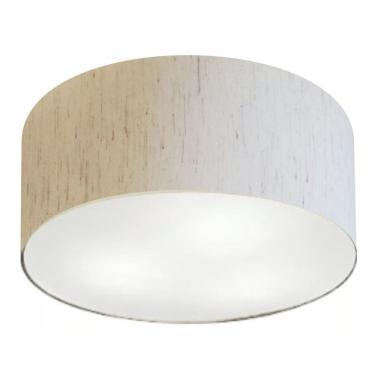 Imagem de Plafon Cilíndrico Vivare Md-3055 Cúpula Em Tecido 80x21cm - Bivolt Linho Bege 127/220v