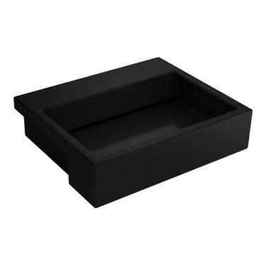 Imagem de Cuba de Semiencaixe Lavatório Retangular com Mesa e Válvula Oculta 56X46cm Ébano - L.873.95