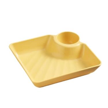 Imagem de URGDWEKJY Dinnerplates Simplicity Prato de Bolinho de Massa de Plástico Criativo Doméstico com Molho de Molho Prato de Lanche Bandeja de Jantar (A)