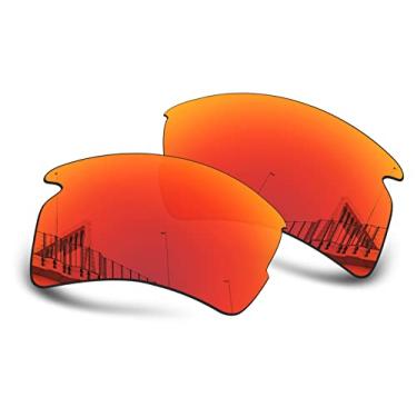 Imagem de Well-aimed Lentes de reposição compatíveis com óculos de sol Oakley Flak 2.0 | Flak 2.0 XL – vermelho irídio polarizado