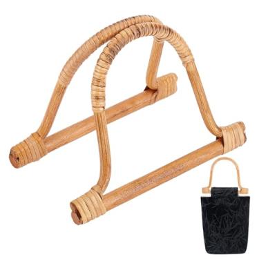 Imagem de PH PandaHall Alças de bolsa marrom alças de bolsa de vime 15,7 cm em forma de D alças de bolsa acessórios alças de bolsa para substituição feita à mão bolsa de crochê de praia bolsa de lona