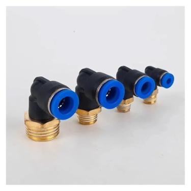 Imagem de 20 peças de encaixe pneumático de cotovelo PL 1/4 3/8 1/2 1/8 rosca macho conector rápido de ar em forma de L mangueira de pressão OD 6 mm 8 mm 10 mm 12 mm (PL6-M5)