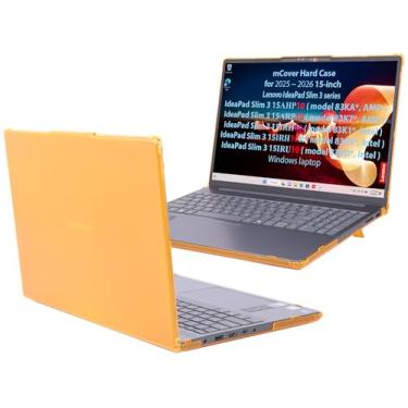 Imagem de mCover A capa é compatível apenas com computadores Windows Lenovo IdeaPad Slim 3 15AHP10 / 15ARP10 / 15IRH10 / 15IRH10 / 15IRU10 Series 2025-2026 (laranja)