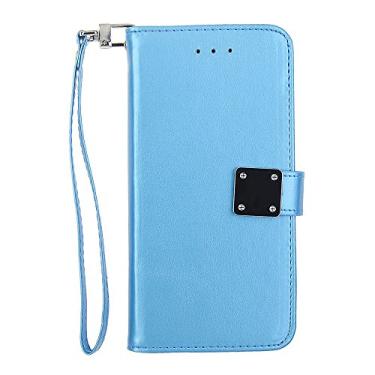 Imagem de Cube Apple iPhone 8 Plus/7P/6s P/6P, iPhone6+/7+/8+, Blue Tailored Leather Wallet Case with Credit Card Pouch & Chrome Clip
