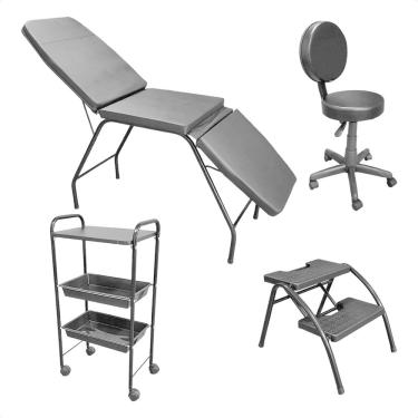 Imagem de Kit Completo Clínica Estética: Maca Mocho Escada e Carrinho