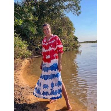 Imagem de Vestido Lara - Mara Maia, Vermelho, Azul, GG