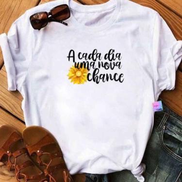 Imagem de Blusa T-shirt Camiseta Feminina Estampada -Girassol- Várias Estampas 2