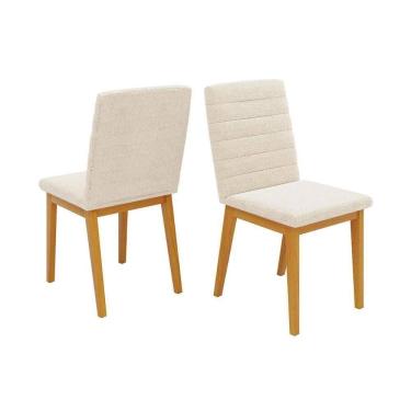 Imagem de Cadeira Sala De Jantar Sofia Madeira Kit 2 Un Ipe-boucle Perola - Dj Móveis