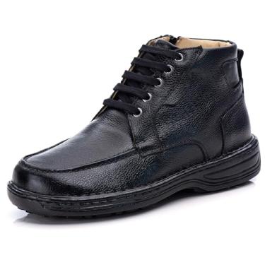 Imagem de Bota Coturno Comfort Ranster Couro Legítimo Anti Stress Ortopédica Palmilha em Gel Ultra Macia (Preto, 42, BR, Adulto, Numérico, 42)