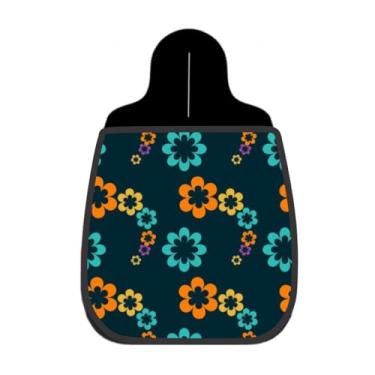 Imagem de Lixeira De Carro Organizador Lixinhocar Flores 70s Laranja