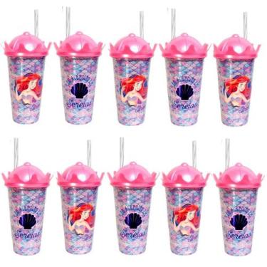 Imagem de Kit 10 Copos Pequena Sereia Ariel para Festa Infantil e Lembrancinha -