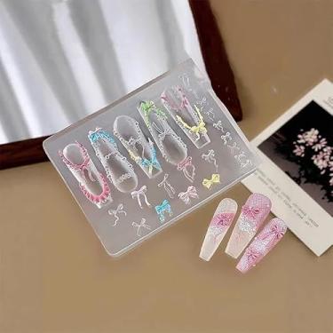 Imagem de Fita de corrente de contas de laço molde acrílico 3D decoração de arte de unhas design faça você mesmo molde de arte de unhas de silicone para pingentes de unhas