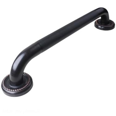 Imagem de IMPEU Barra de apoio texturizada de 40,6 cm para banheira e chuveiro, acabamento em bronze polido a óleo, diâmetro de 3 cm, trilho de mão de segurança para banheiro, montado na parede