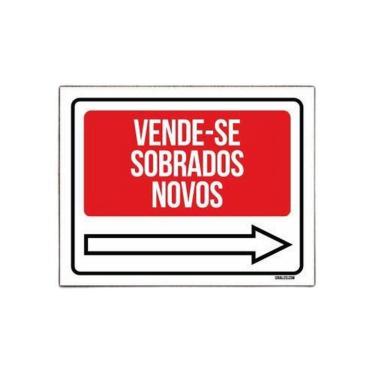 Imagem de Placa Sinalização - Vende-Se Sobrados Novos Direita 36X46